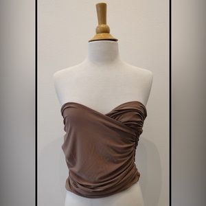 Olivaceous Strapless Top